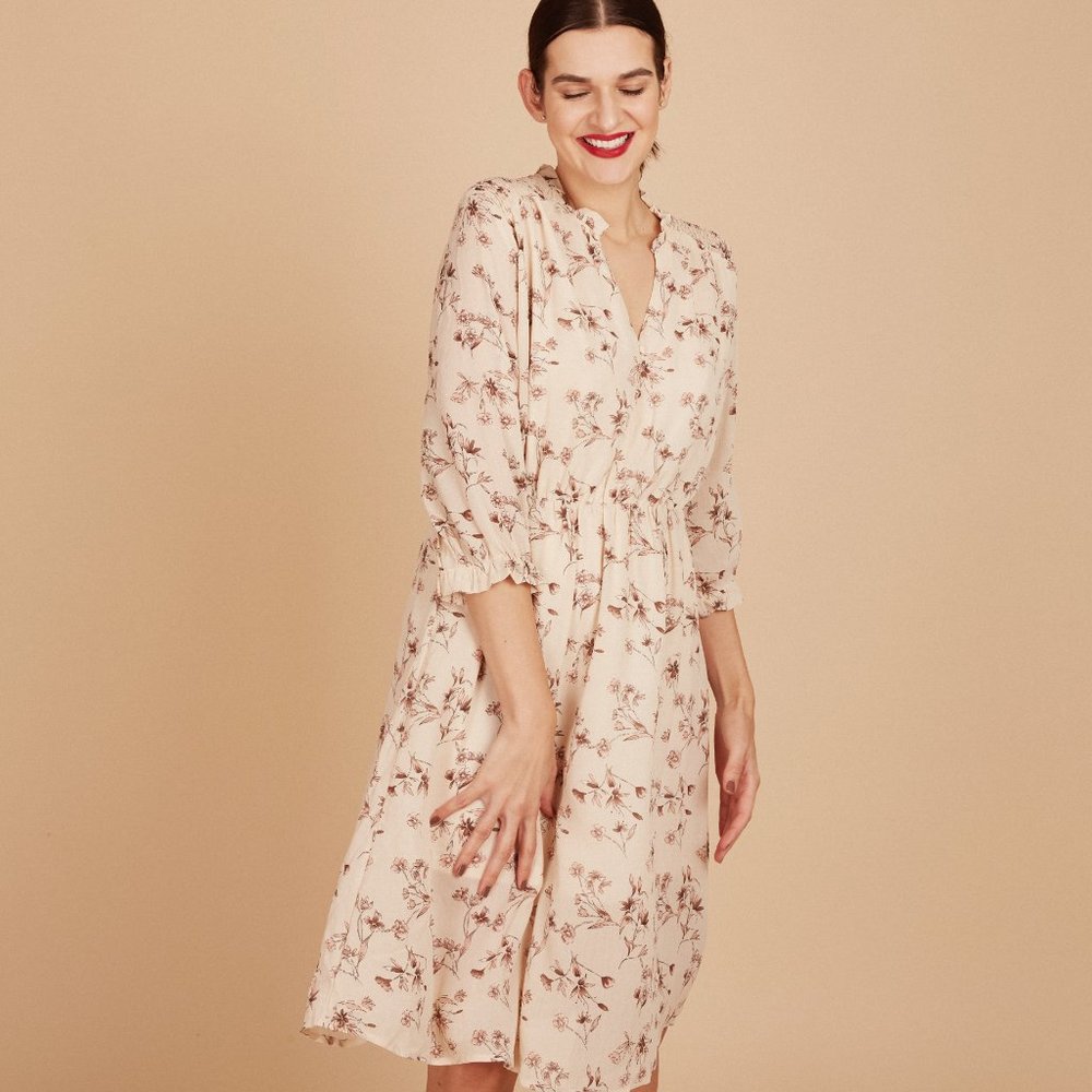 🍋3 for $20🍋 NWT NASTY GAL Floral Print Tea Midi Dress Size L